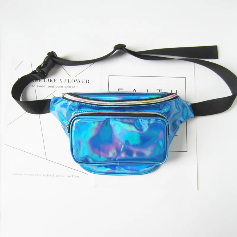 Thighbags fanny pack for women PU laser waist bag holographic leg bag leather for women\'s Belt buckle heuptas