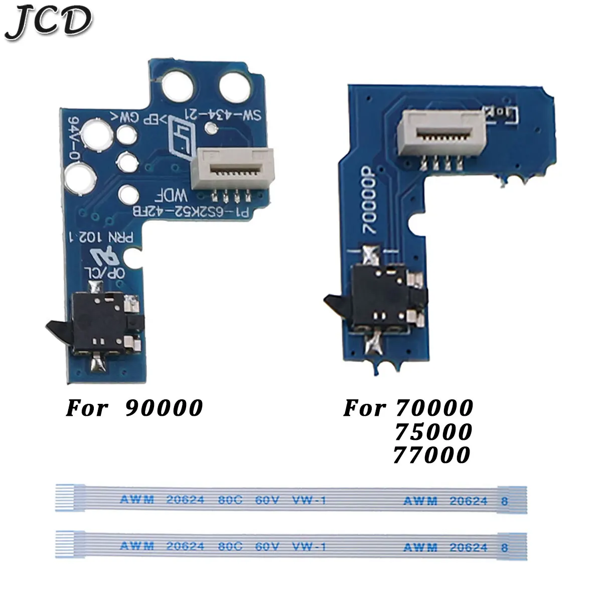 JCD Power on off Reset Switch board with 8pin flex Ribbon Cable for Sony PS2 SCPH 70000 75000 77000  90000