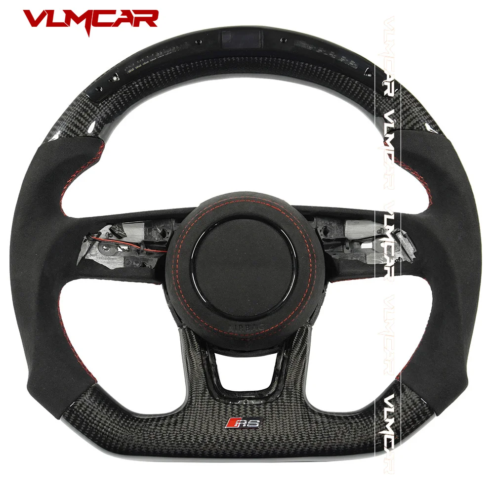 

Custom Alcantar Led Carbon Fiber Steering Wheel For Audi 2017-2020 A3 A4 A5