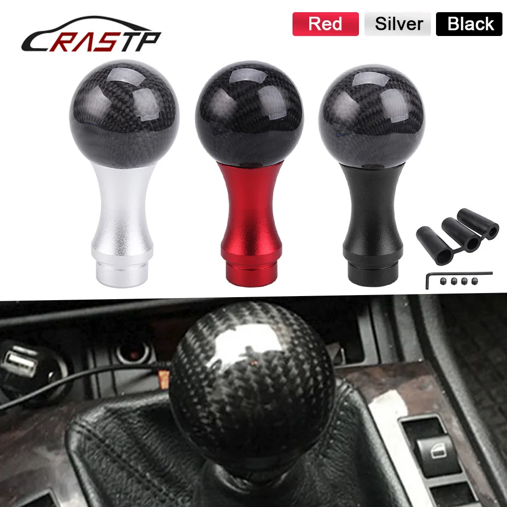 Racing Style Carbon Fiber Aluminum Gear Knob Manual Transmission Aluminum Gear Shift Knob Universal Shifter Knob  RS-SFN080