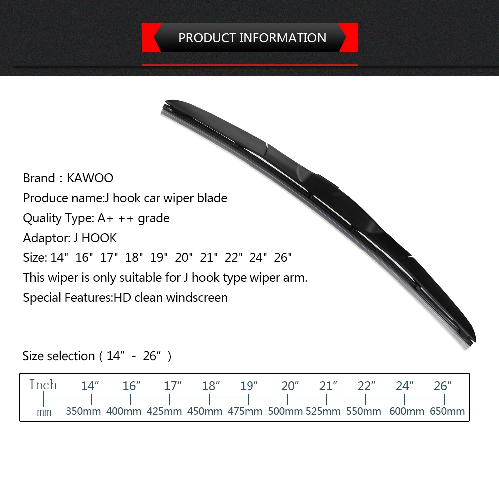 Car Wiper Blade Universal U Hook Type 14\