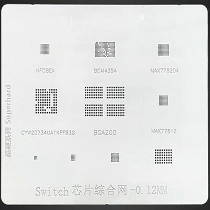 Stencil For Switch NS IC BGA200 NFCBEA BCM4354 MAX77620A MAX77812 CYW20734 Reball Solder Ball Tin Plant Net