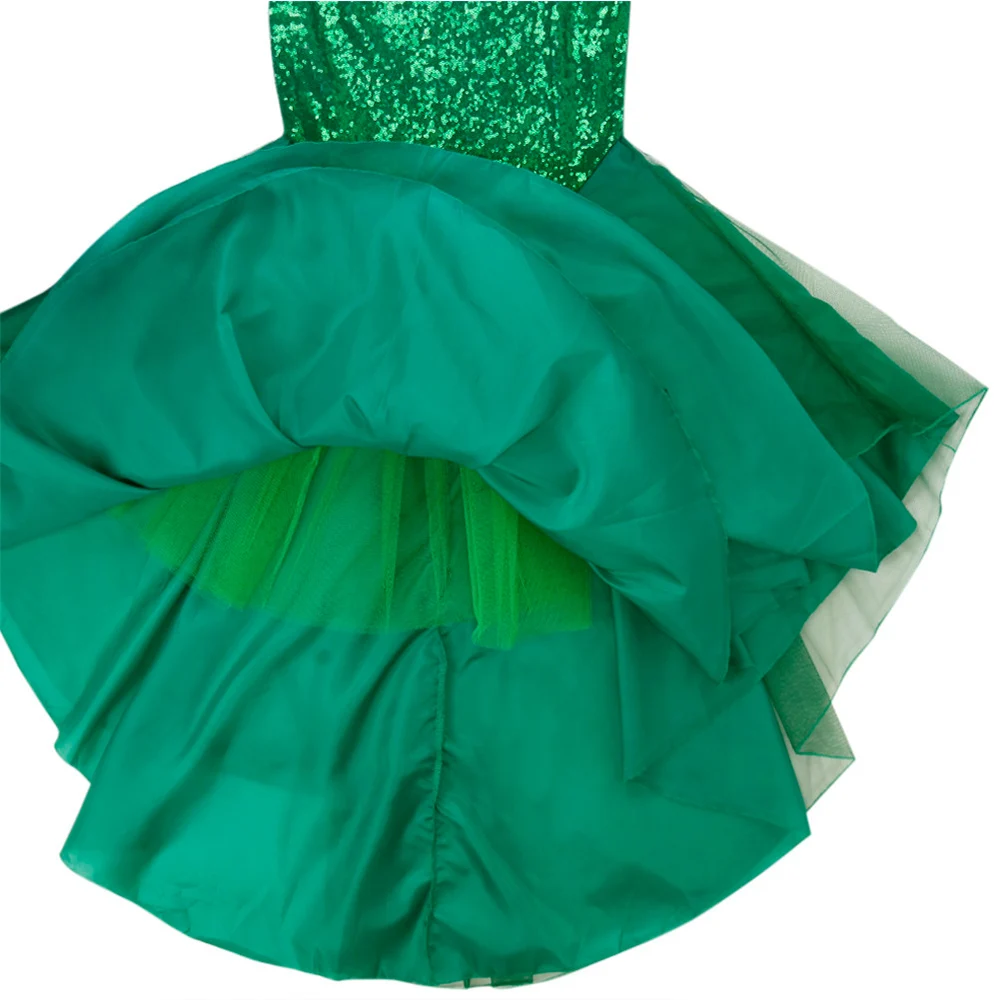 Disfraces de sirena con lentejuelas para mujer, falda Maxi de malla con cola de sirena brillante, Cosplay de Halloween, vestido de fiesta Rave