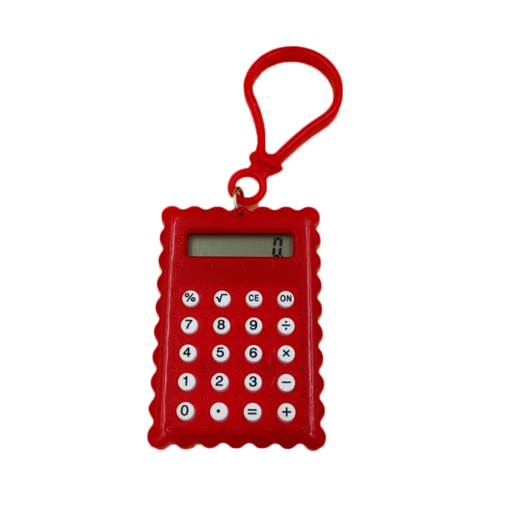 Portable Mini Calculators Keychain 8 Digits Electronic Calculator Battery Power Calculators School Student Calculating Tools