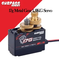 SURPASS HOBBY S0017M 17g Metal Gear 1.8KG Digital Servo for RC Airplane Robot 1/18 1/16 Truck Car Boat Duct Plane RC Parts