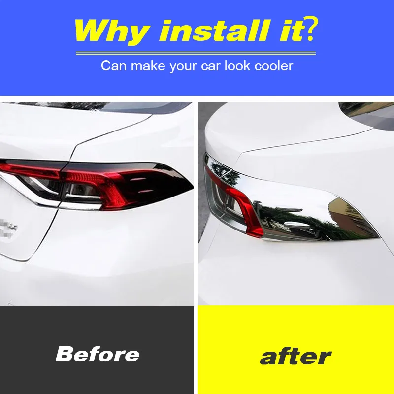Vtear Rear Lights Trim Exterior Tail Lamp Cover Frame Decoration Car Styling Mouldings Accessories Parts For Toyota Corolla 2023
