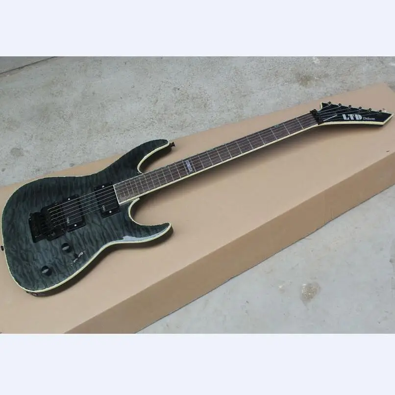 MH-1000 deluxe electric guitar carbon black KSG MH1000 custom guitar free shipping guitar with real abalone bindings on top