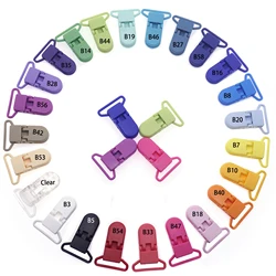 Sutoyuen 100pcs 25mm 1'' KAM Plastic Garment Binder Suspender Clips Baby Pacifier MAM Dummy Soother Chain Holder Clips 20 Colors