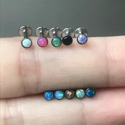 30Pc/Lot 16G Opal Piercing Internal Thread Labret Lip Rings Daith Earrings Piercing Helix Tragus Cartilage Sung Conch Jewelry