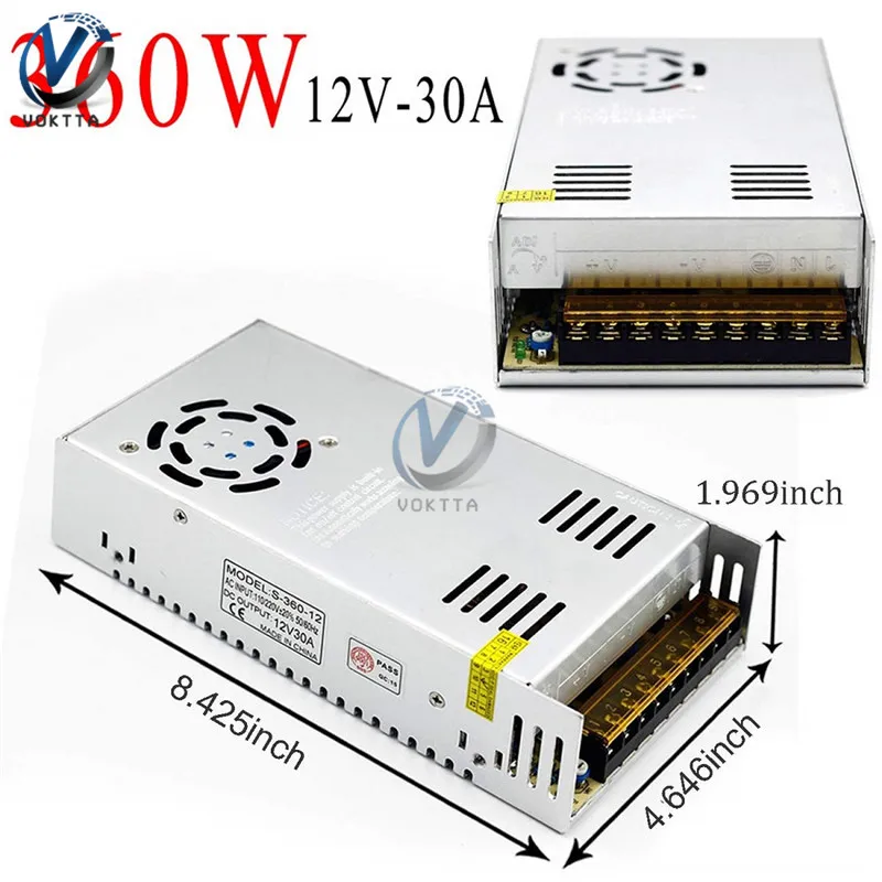 Switching Power Supply DC 5V 12V 24V 48V 180W 240W 300W 350W 360W 400W 480W 500W Transformer AC to DC Power Adapter LED Strip