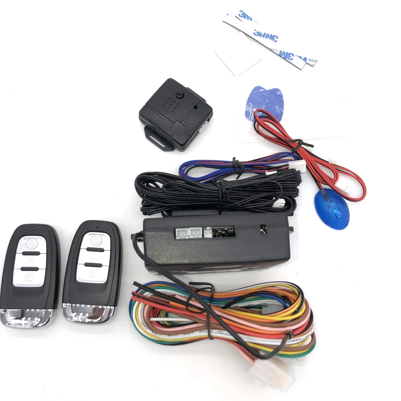 Auto sistema de entrada keyless botão de parada partida do carro universal sistema de chave inteligente alarme do carro fechadura da porta central com controle remoto