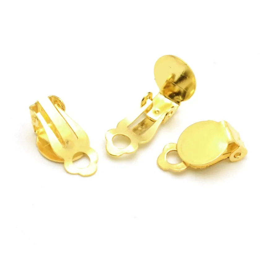 Jewelry Findings Diy 10PCS Metal Iron With holes Flat Blank Ear Clip for Earring Jewelry Accessories