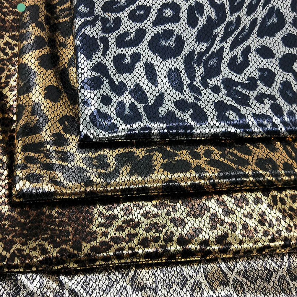 Leopard Laser Bronzing Fabric for Swimsuit Clothing Leopard Underwear DIY Sewing Material 50cmX150cm