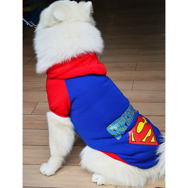 Winter Warm Dog Clothes for Large Dogs Fashion Pattern Autumn Puppy Hoodie Sweatshirt Cotton Jacket Coat Costume Pet Outfit