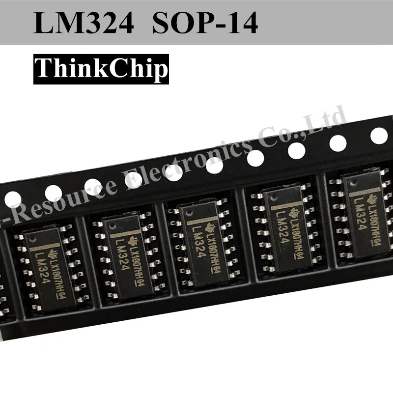 (10pcs)  LM324 LM324DR LM324DT SOP-14 SMD Four-way operational amplifier