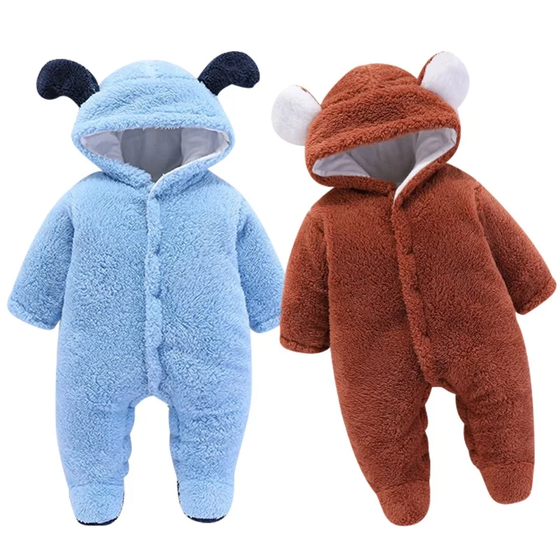 Infant Conjoined Clothes Comfortable Cotton Fluffy Newborns Winter Clothing Baby 0-3-Year-Old Shredded Pushy Baby Out of Childre