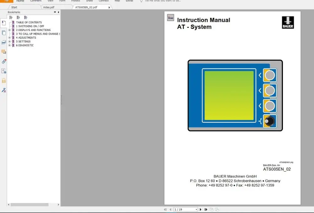 

Bauer Foundation Machine Service Manual, Instruction, Schematic Manual