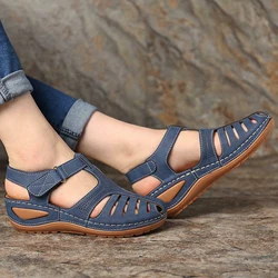 Woman Summer Vintage Wedge Sandals Buckle Casual Sewing Women Shoes Female Ladies Platform Retro Sandalias Plus Size