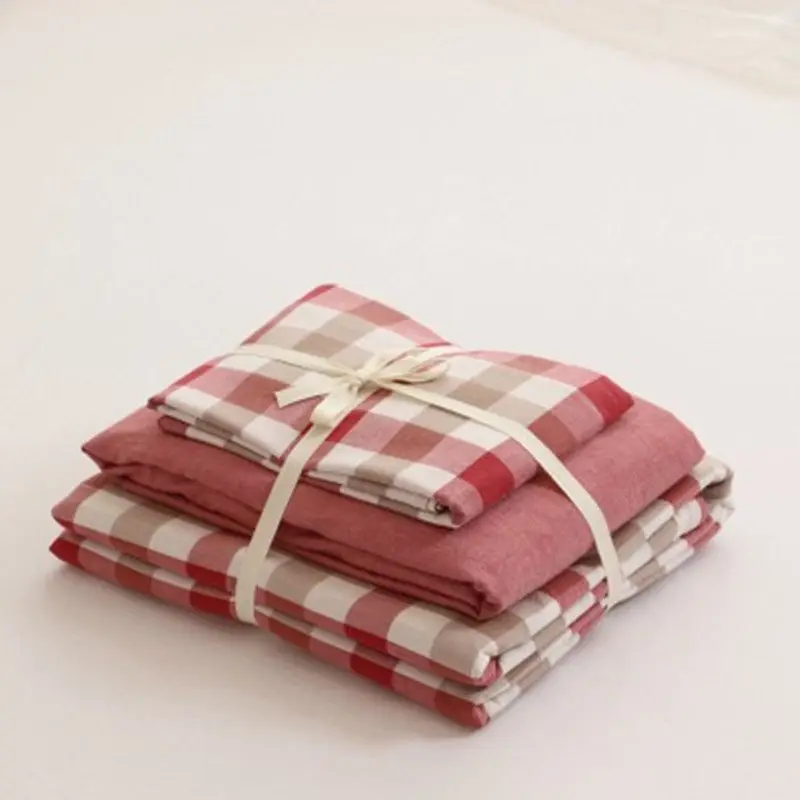 Japanese Cotton Linen Quilt Set, 100% Cotton, Washable, 3-Piece Bed Sheet, 150x200cm, 4-Piece