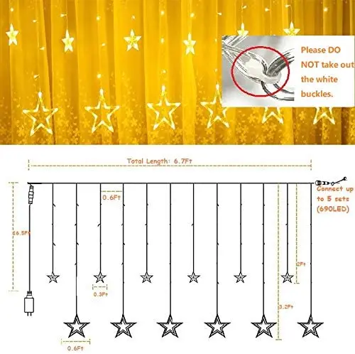 LED Star Moon Curtain Light EU US Plug Christmas Garland String Fairy Lights Outdoor For Home Wedding Party New Year Decor Lamp