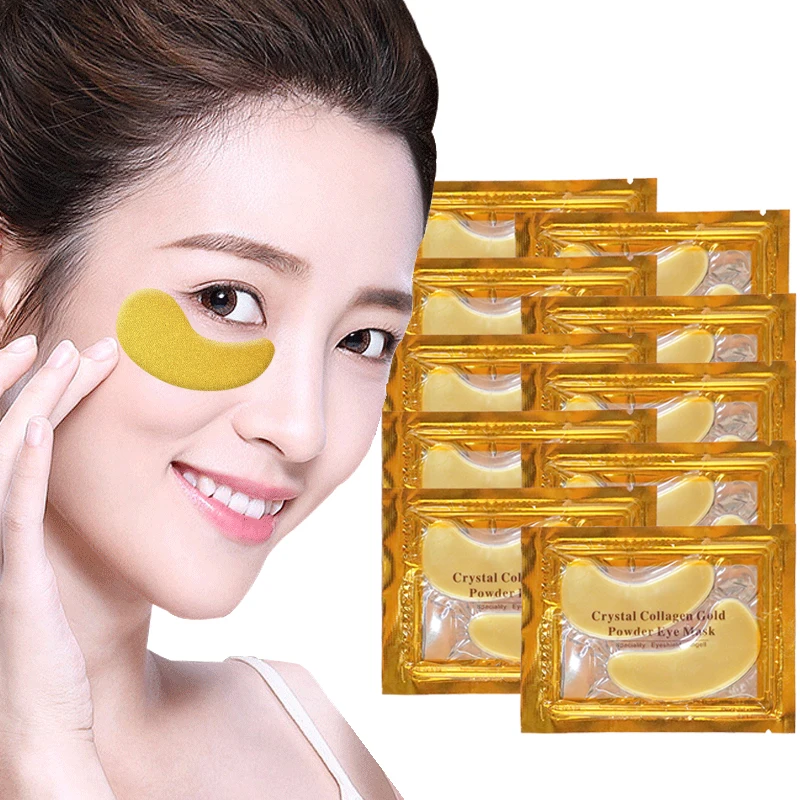 Gold Collagen Eye Mask, Patches De Cristal De Cuidados Com A Pele, Desvaneça-se Círculos Escuros, Mantenha Hidratante, Anti Envelhecimento, Rugas, Pele Firmante