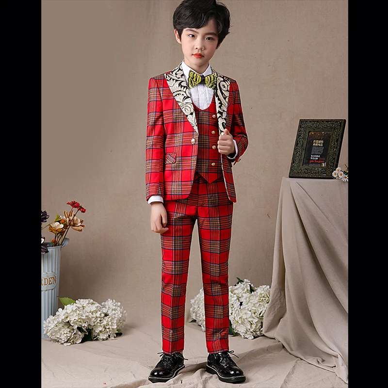 Formal Boys Clothes Handsome Boys' Dresses Baby Boy Suit Catwalk Show Children Wedding Suit For Boys Kids Dresses For Boys