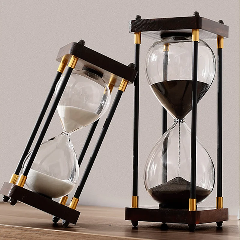 European retro time leaking hourglass timer ornaments for children 30 minutes 60 minutes home living room decorations anti-fall