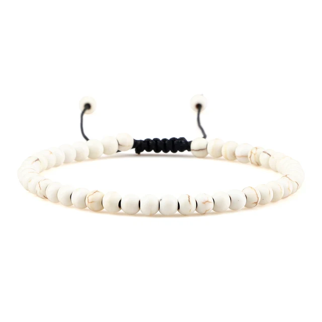 Adjustable 4mm Chakra Beads Bracelet Mini Natural Stone Agats Lava Tiger Eye Beaded Bracelets & Bangles Women Men Gift Jewelry
