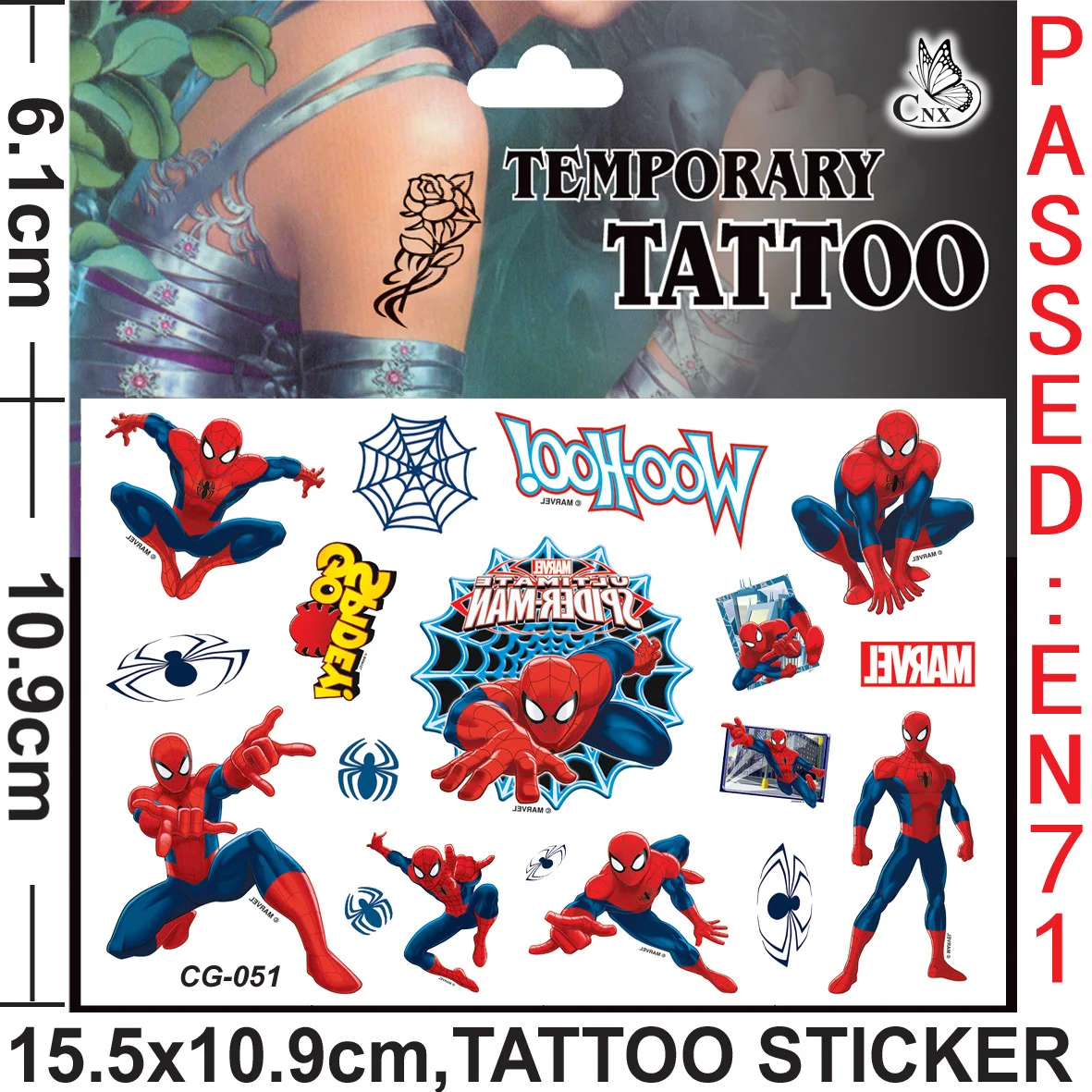 Avengers Marvel Spiderman Tattoo Stickers Spider Man Cartoon Tattoo Sticker Kids Birthday Party Toys Gifts Cute Tattoo