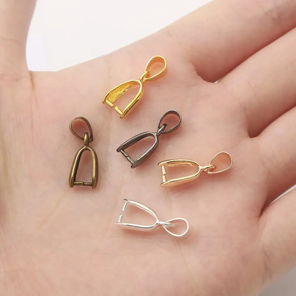 10pcs/lot Copper Charm Bail Beads Melon Seeds Buckle Plated Pendants Clasp Hook Clips Connectors For DIY Jewelry Making Supplies