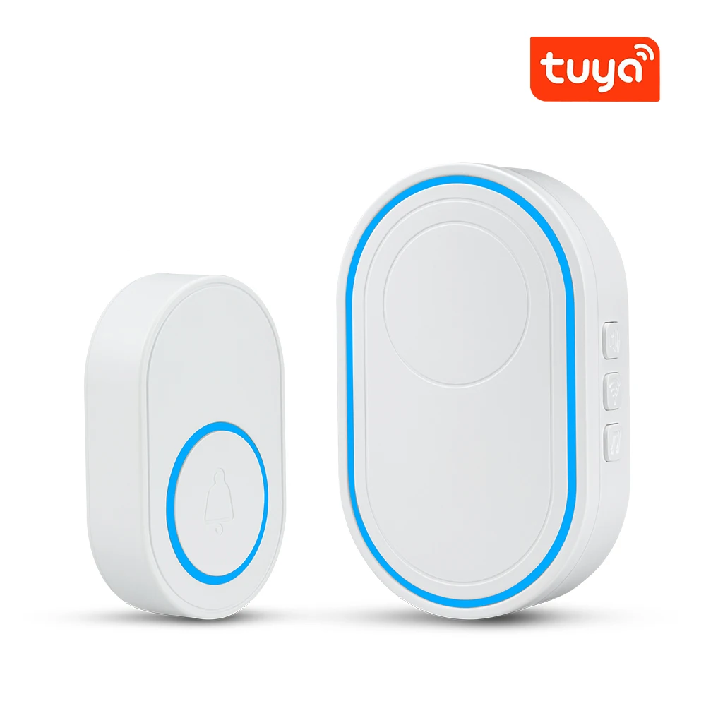 Tuya WiFi Doorbell Wireless Smart Doorbell Alarm Chimes with 5 Year Long Battery Life 58 Tunes 5 Level Adjustable Volume