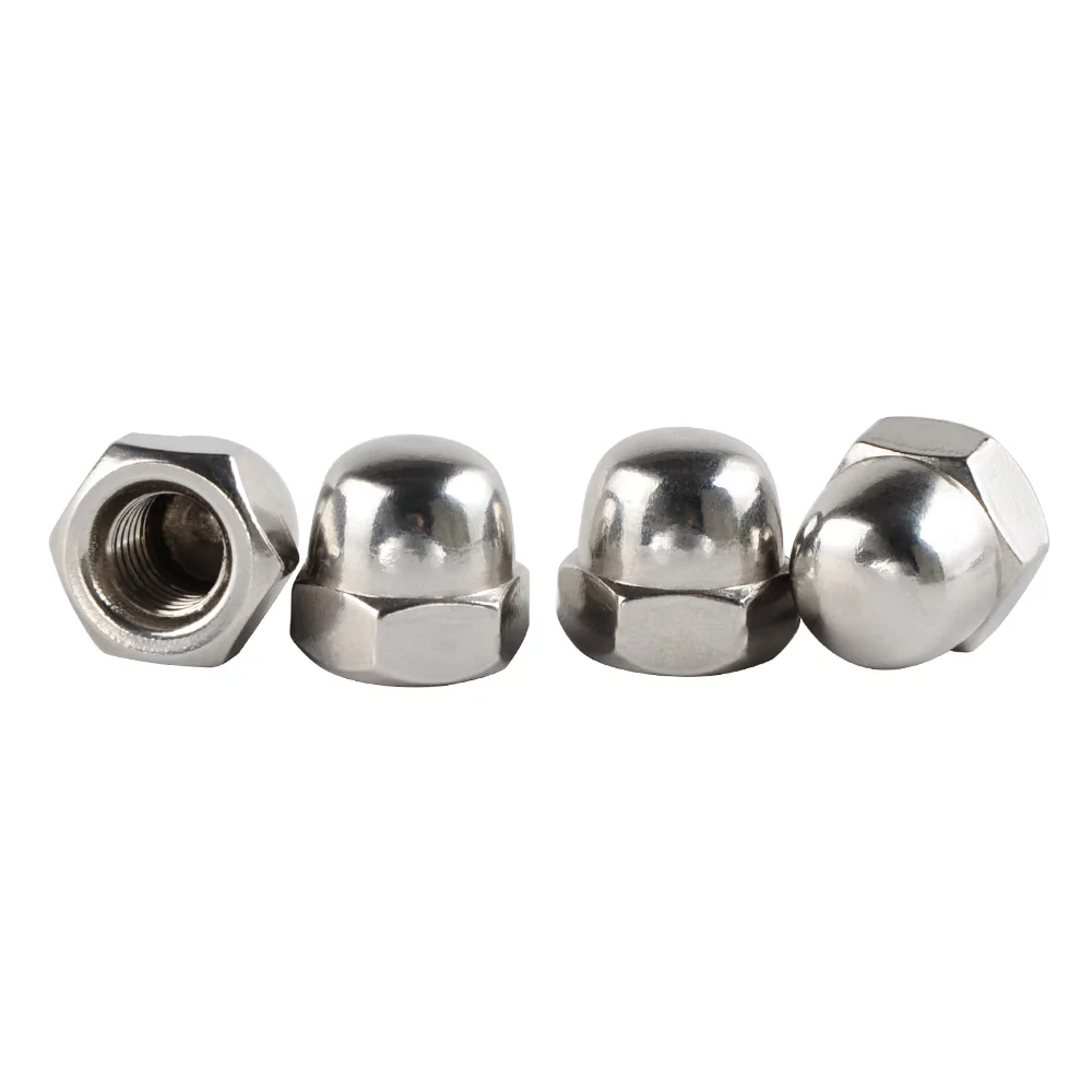 4 x Universal M6x1 Acorn Nut Dome Head Hex Caps for Honda Suzuki Yamaha Kawasaki Blind Nuts M10x1.25