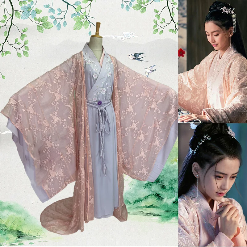 Angelababy Bai PinTing Pink Delicate Embroidery Empress Costume Drama Hanfu for TV Play General and I (Gu Fang Bu Zi Shang)