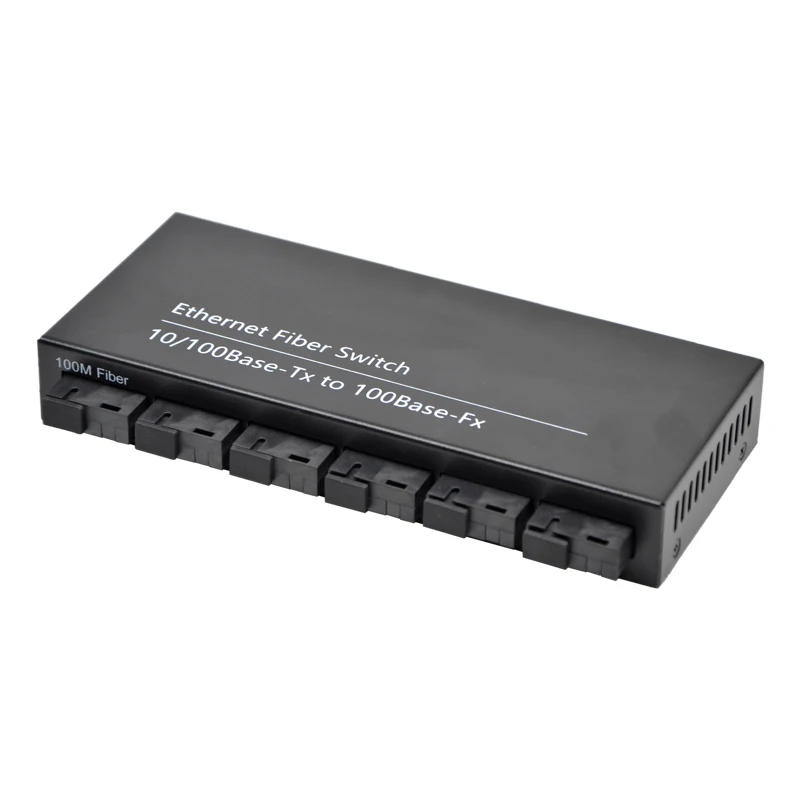 6Port 10/100M Ethernet Switch 6 Fiber Port 25KM 2 Port UTP RJ45 Fast Erhetnet Fiber Optical Switch fiber optic converter