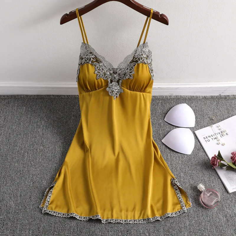 Nightgown Women Nightdress Sleepwear Lace Nightie Black Red Woman Dress Summer 2021 New Sexy Nightgowns 잠옷 Nuisette Robe Femme
