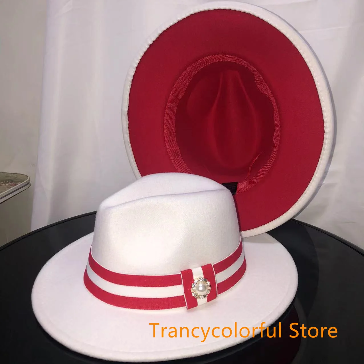 Fedora hat men and women jazz hat stretch ribbon accessories white top hat church men\'s winter hat шапка женскаязима 2021