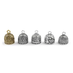 10pcs Antique Silver Color 12mm Cap Filigree Charms Tassel End Caps Bead For Bracelet Necklace DIY Jewelry Findings Making