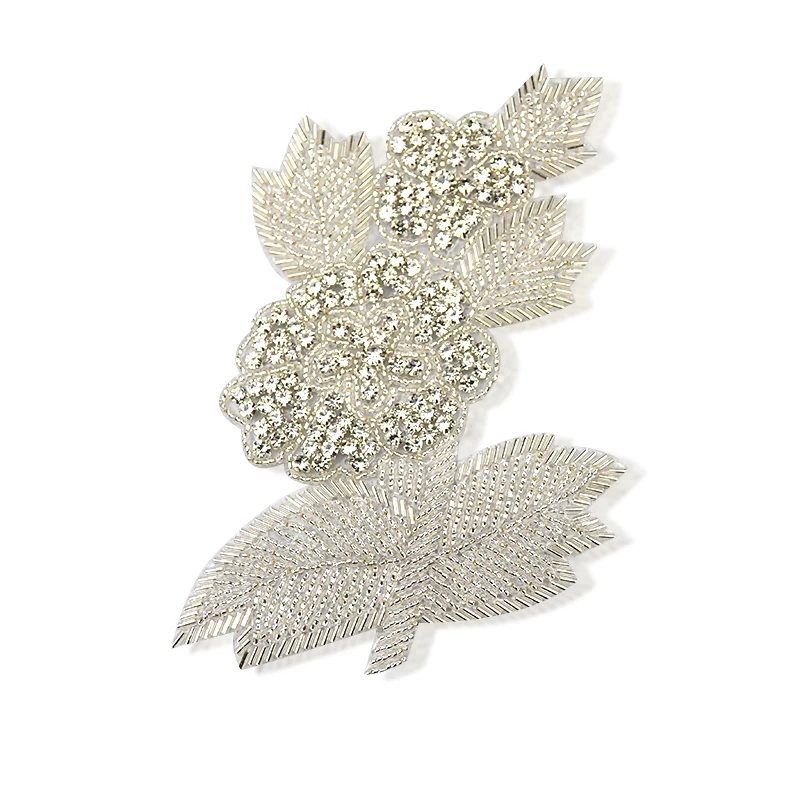 

Handmade 3D Silver Rhinestone Applique for Wedding Decoration, WRA-1020