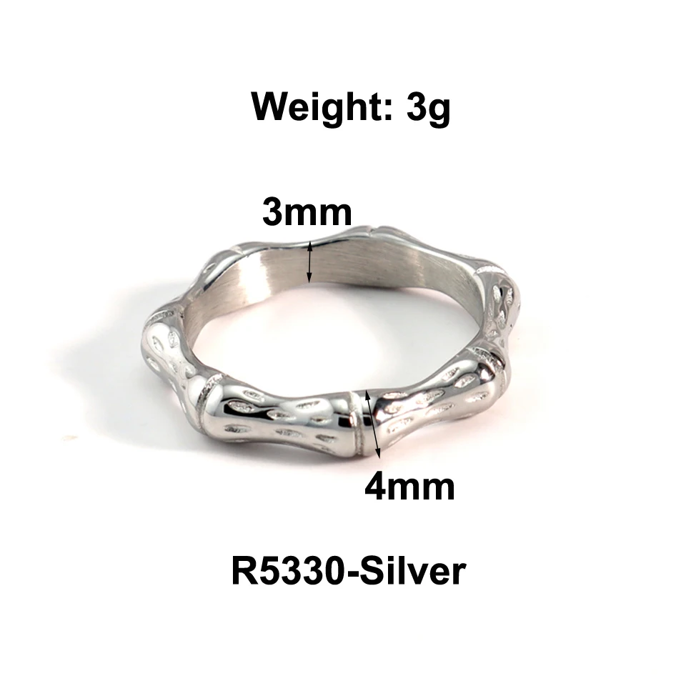High Quality 2022 Stainless Steel Ring Minimalist Gold Bamboo Joint Metal Finger Ring Bagues Pour Femme Accessories Office Gift