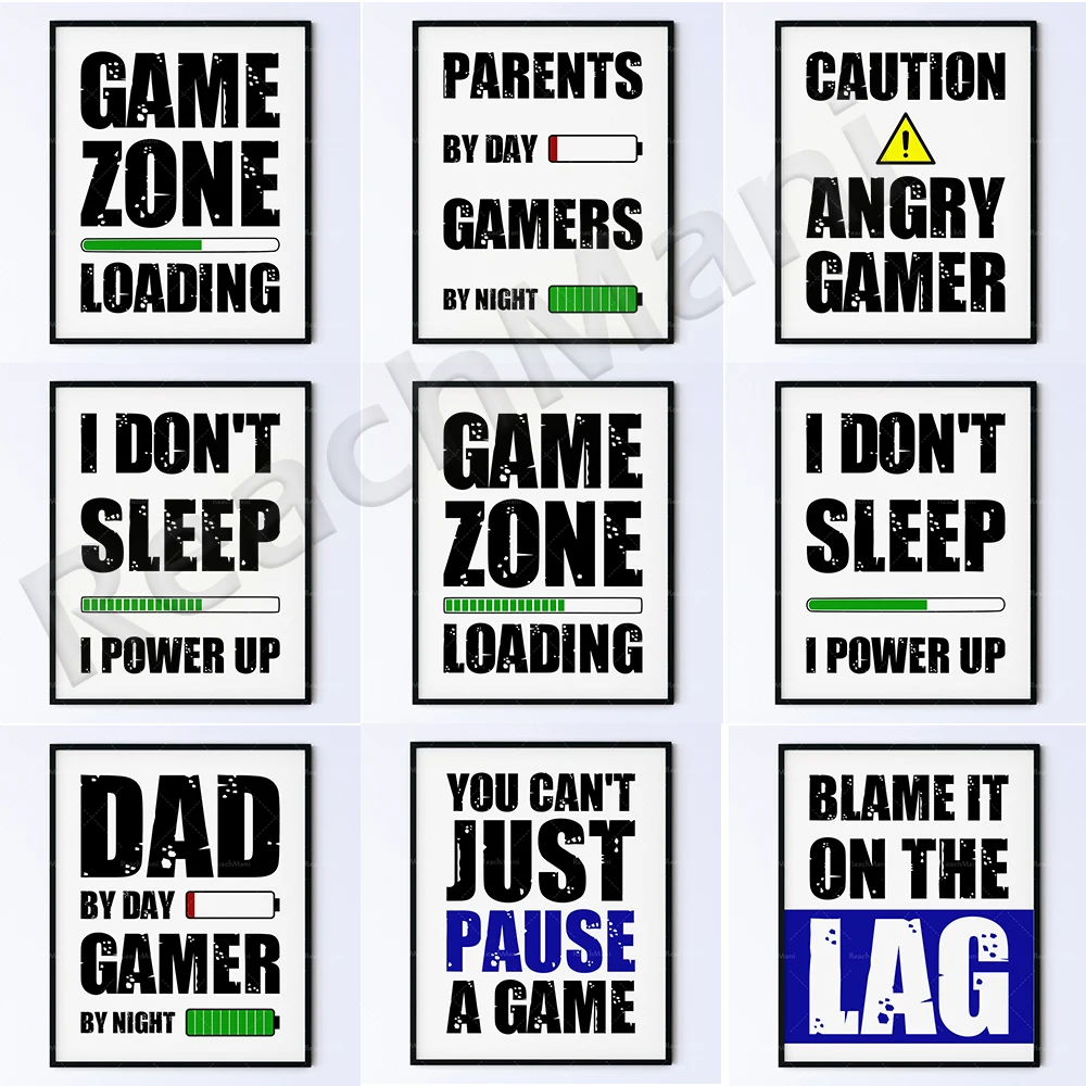 

Funny Father’s Day Mother’s Day gift creative game poster, game logo, you can’t just pause the game, son’s game logo poster