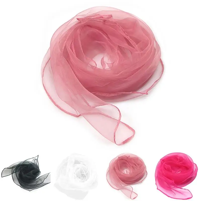 

1pc Chiffon Scarf Decorative Solid Color Mesh Necklace Scarf Spring Summer Scarf For Women Clothing Accessories