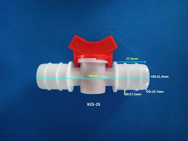 4mm 6mm 8mm 10mm 12mm 16mm 20mm Hose Barb Two Way Plastic Ball Valve Aquarium Garden Micro Irrigation Connector