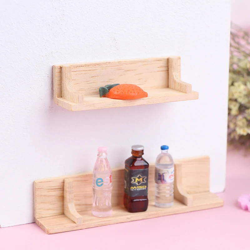 

New Hot！1:12 Dollhouse Miniature Wood Wall Mount Shelf Storage Furniture Accessories