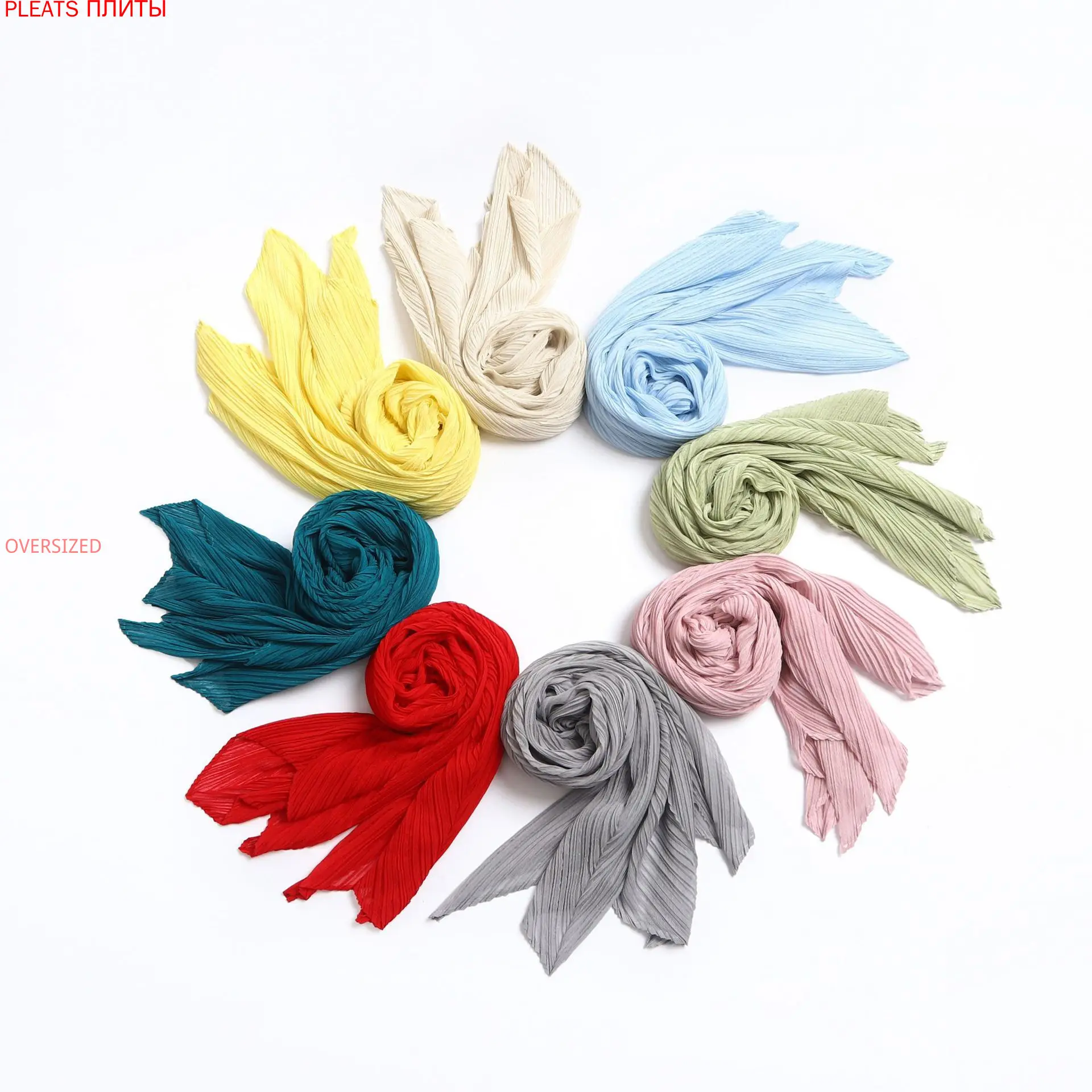 Miyake Pleated Scarf Sunshade Beach Towel Shawl Pleats Scarf