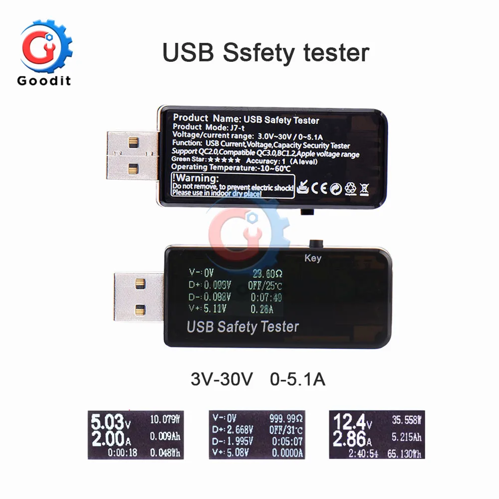 LED digitální dvojí USB levý bok lodi proud elektrické napětí nabíjení test detektor tester baterie doktor měřič monitor voltmetr ampérmetr nabíječka