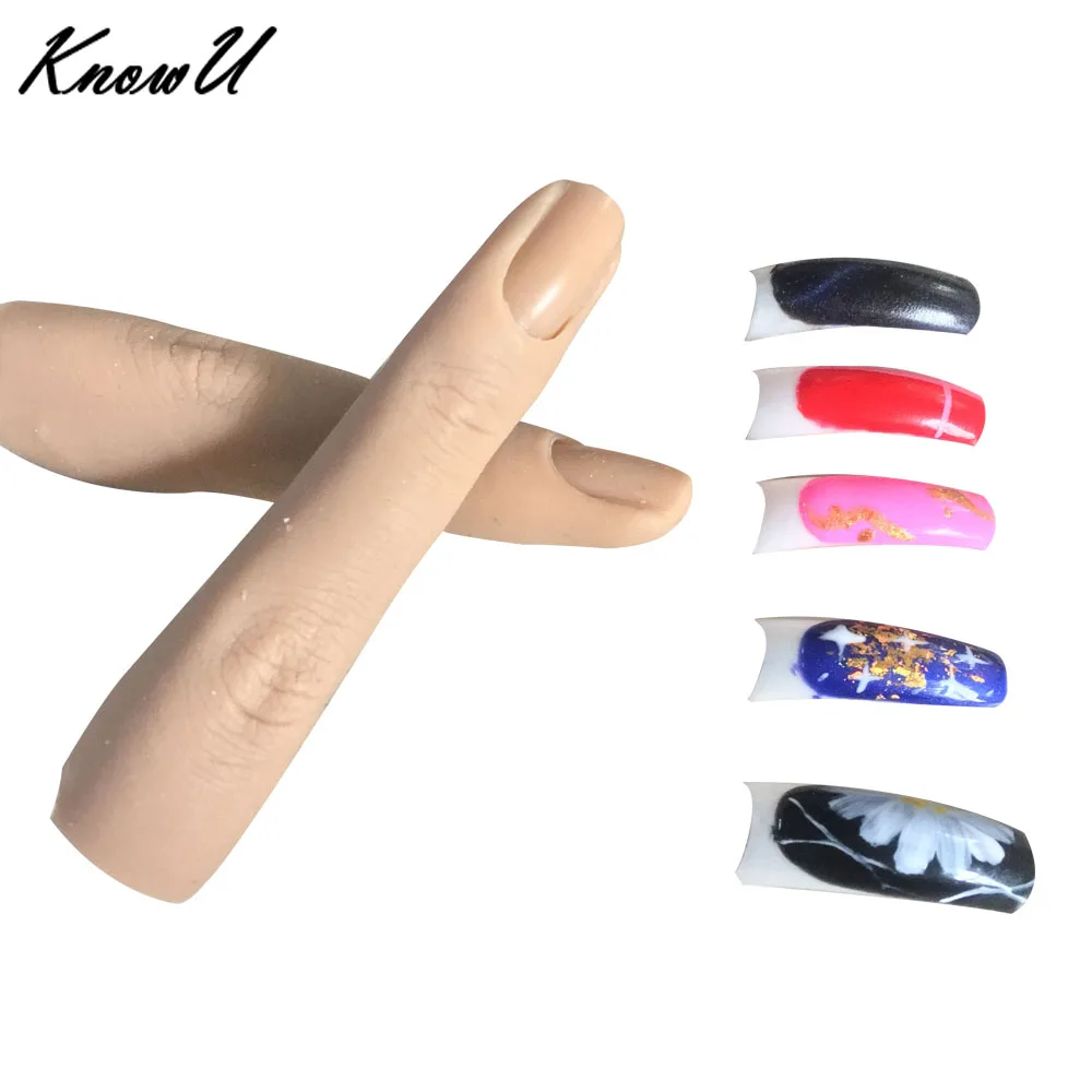 

KnowU Practice Hand Fake Finger Nail Art Model Finger Tool Adjustable DIY Acrylic UV Gel Manicure Nail Tools For Training