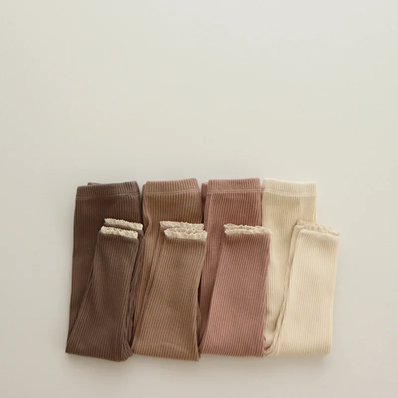 Schmale elastische Strumpfhose für Babys, Herbst, einfarbige Rüschenhose für Kleinkinder, einfache Oberbekleidung für 3 Monate bis 3 Jahre – Detail 8