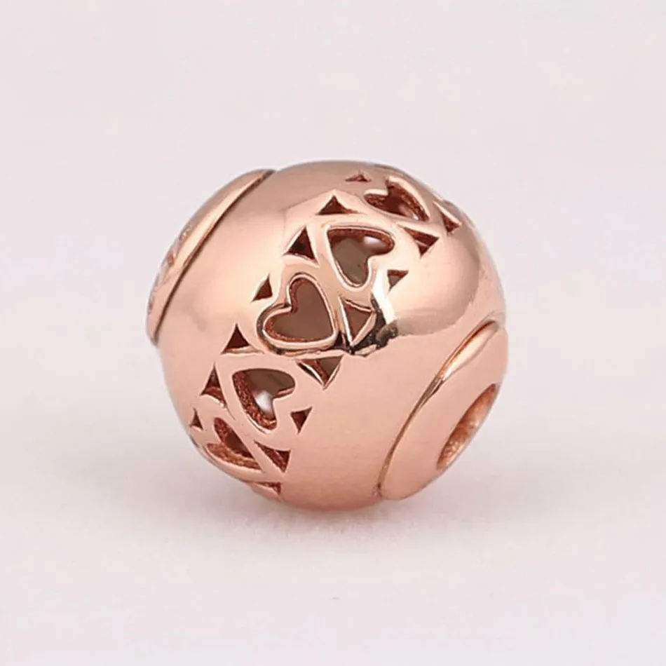 Rose Gold S925 Silver Essence Bead CARING Charm For Essence Bracelet Bangle Lady Jewelry Gift Small Hole