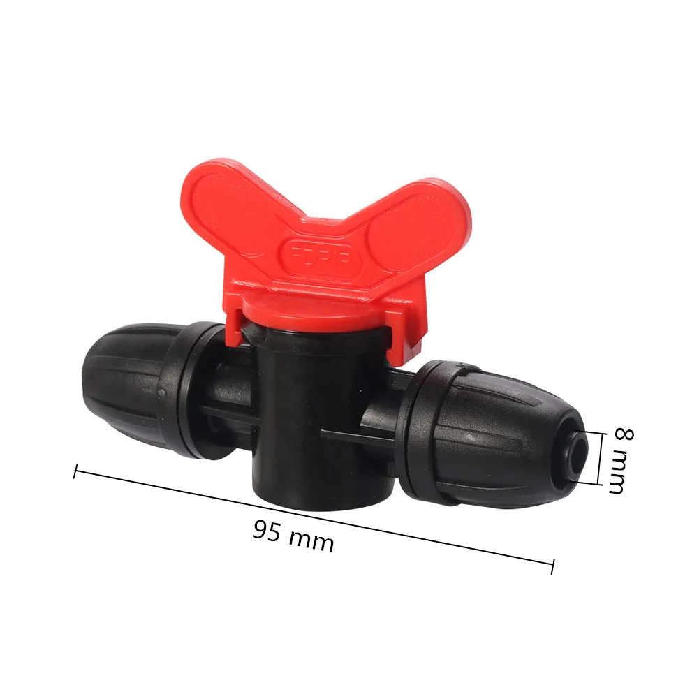 1 Pc Garden 8mm Hose Joint Capillary Lock Through Valve Botany Irrigation System Hose Fitting Valve Micro Spray Connector