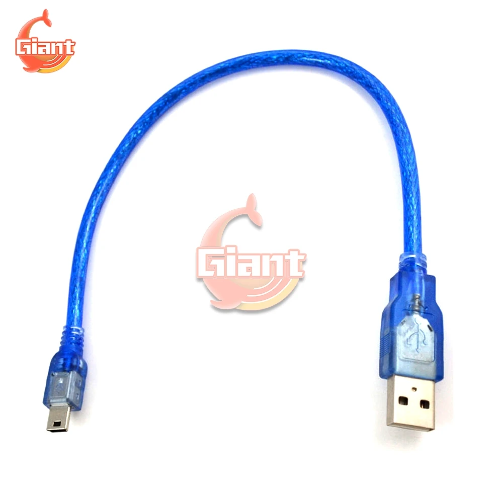 0.3m USB 2.0 A męski na Mini kabel USB do synchronizacji danych 5 Pin z męskiego na męskie ładowania przewód ładujący linii do aparatu MP3 MP4 NANO